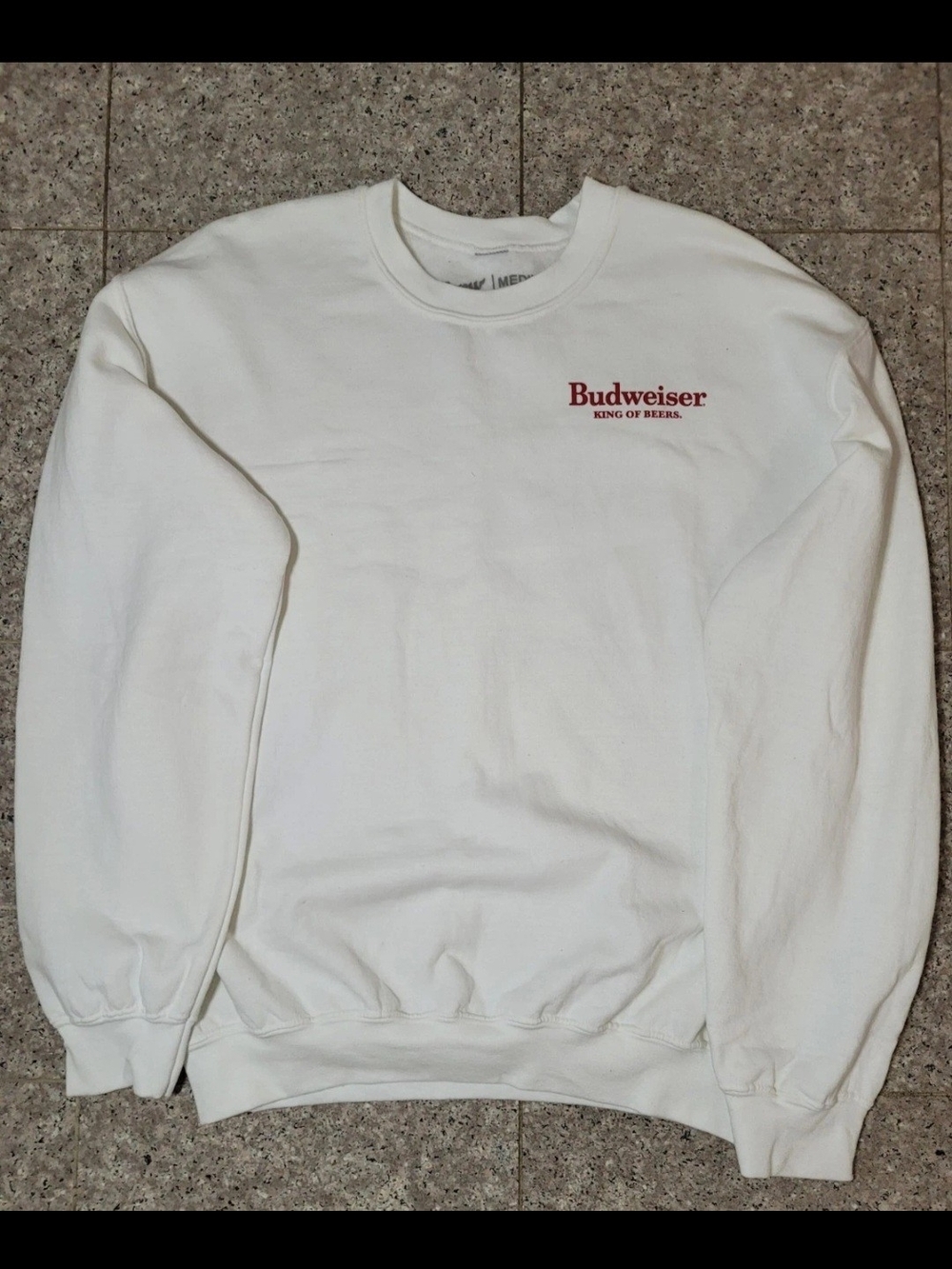 Budweiser White Crewneck Sweatshirt Size Medium